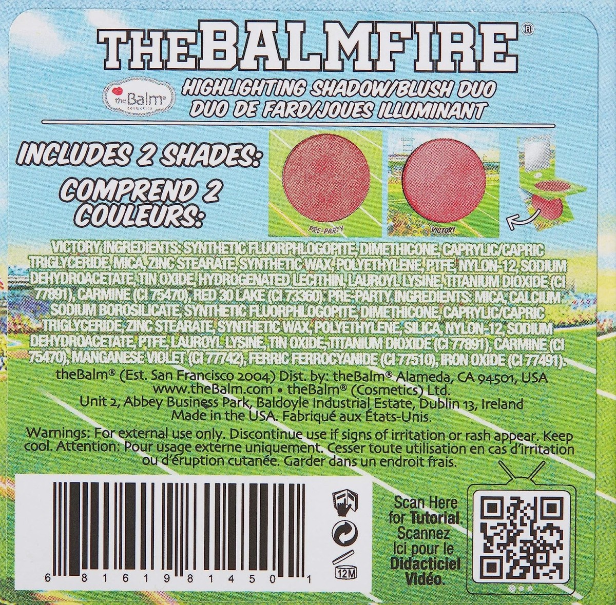 681619814501 3 Палитра хайлайтър и руж theBalmFire Game Day