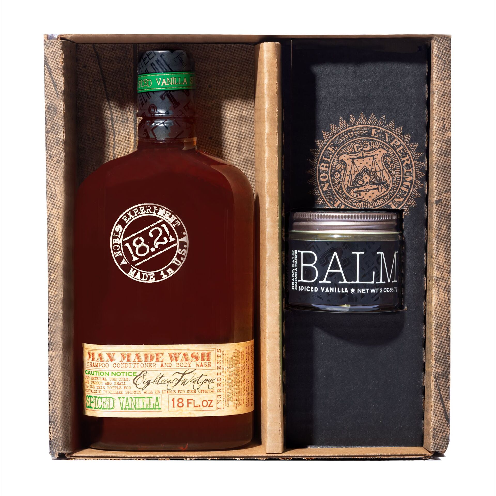 Комплект с 3-в-1 почистващ продукт и балсам за брада Luxury Gift Set including Manmade Wash and Beard Balm