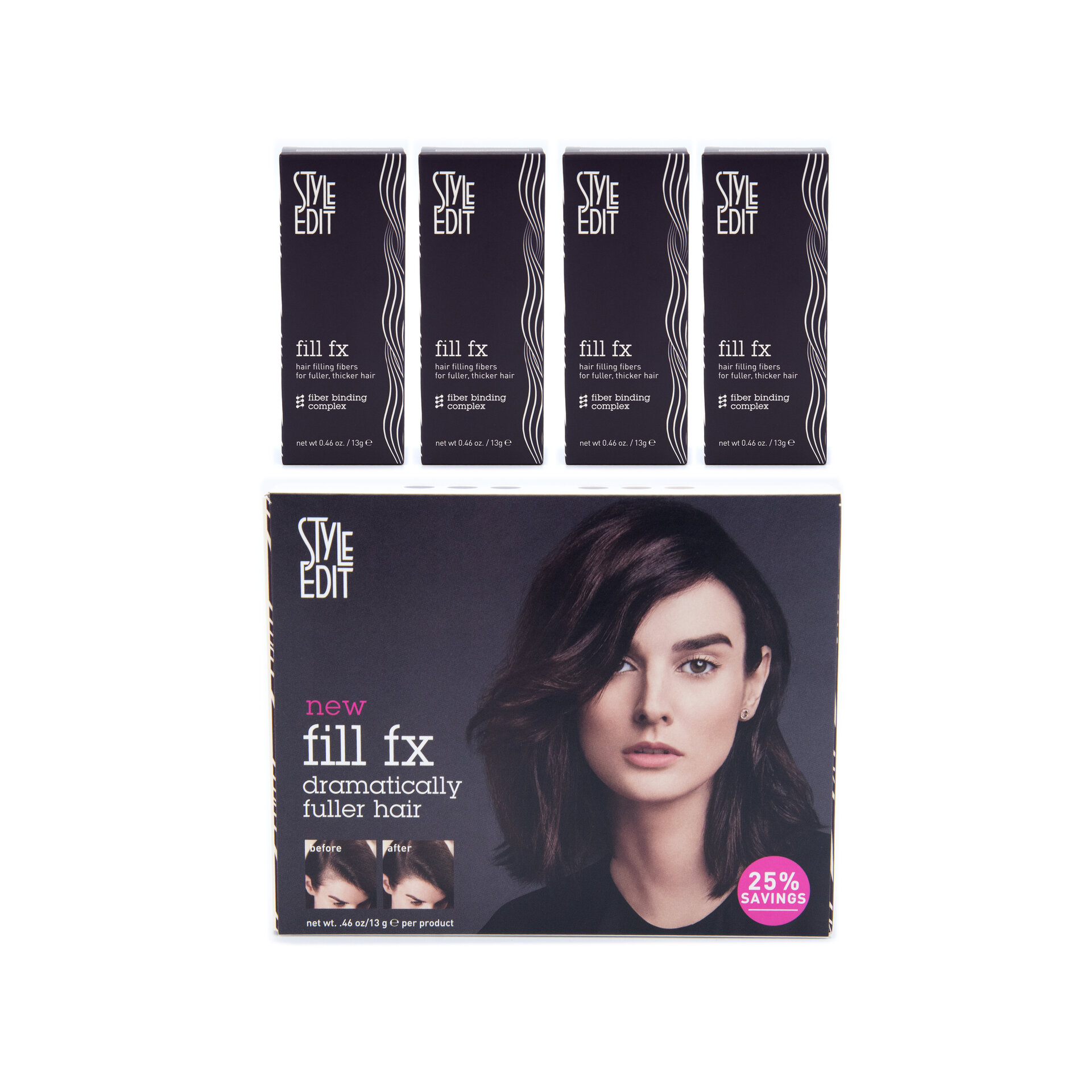 Комплект спрейове за прикриване на плешиви петна Style Edit Fill FX Instant Hair Building Fibers Spray