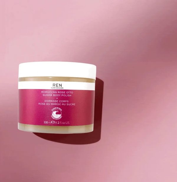 moroccan rose sugar2 Ексфолиращ скраб за тяло REN MOROCCAN ROSE OTTO SUGAR BODY POLISH 330ml