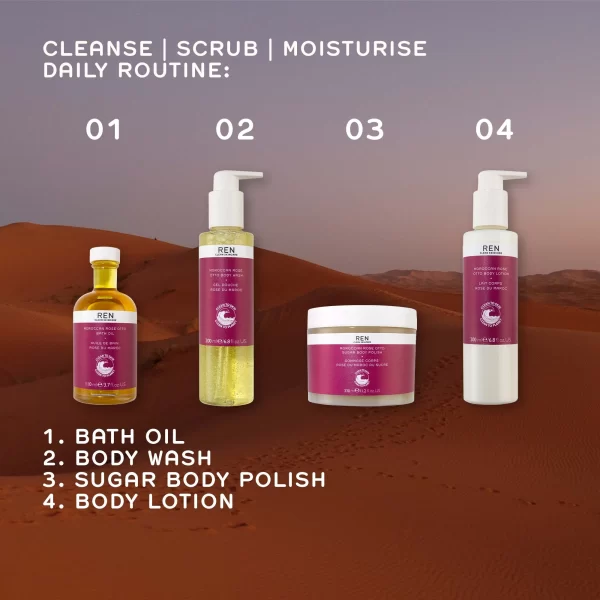moroccan rose sugar4 Ексфолиращ скраб за тяло REN MOROCCAN ROSE OTTO SUGAR BODY POLISH 330ml
