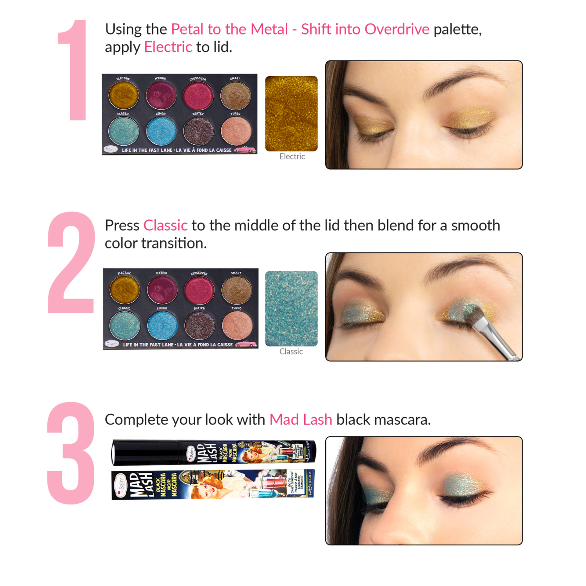 Палитра сенки TheBalm Petal To The Metal Shift into Overdrive