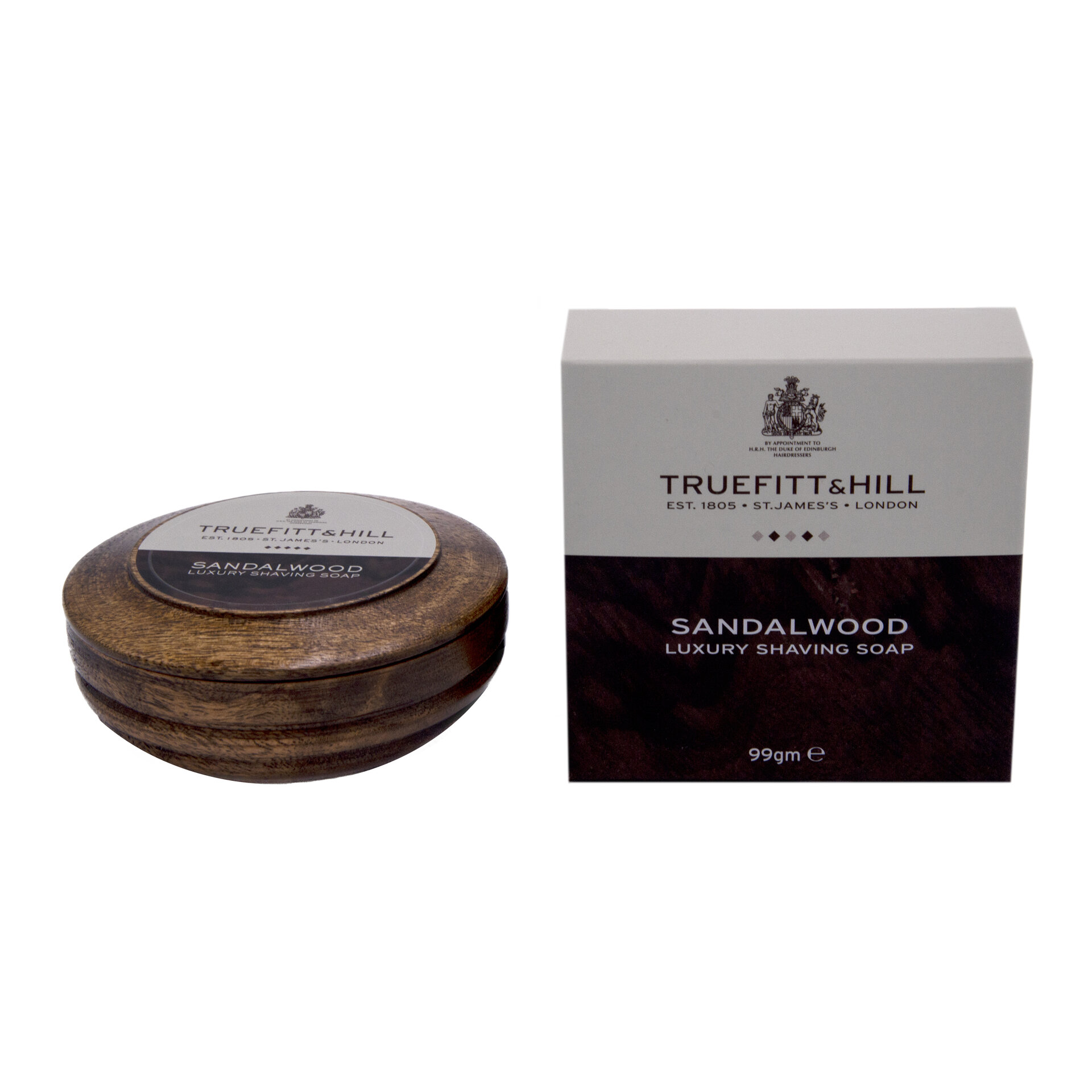 Sandalwood Luxury Shaving Soap in Wooden Bowl 99gm Сапун за бръснене Truefitt & Hill Sandalwood Luxury Shaving Soap in Wooden Bowl