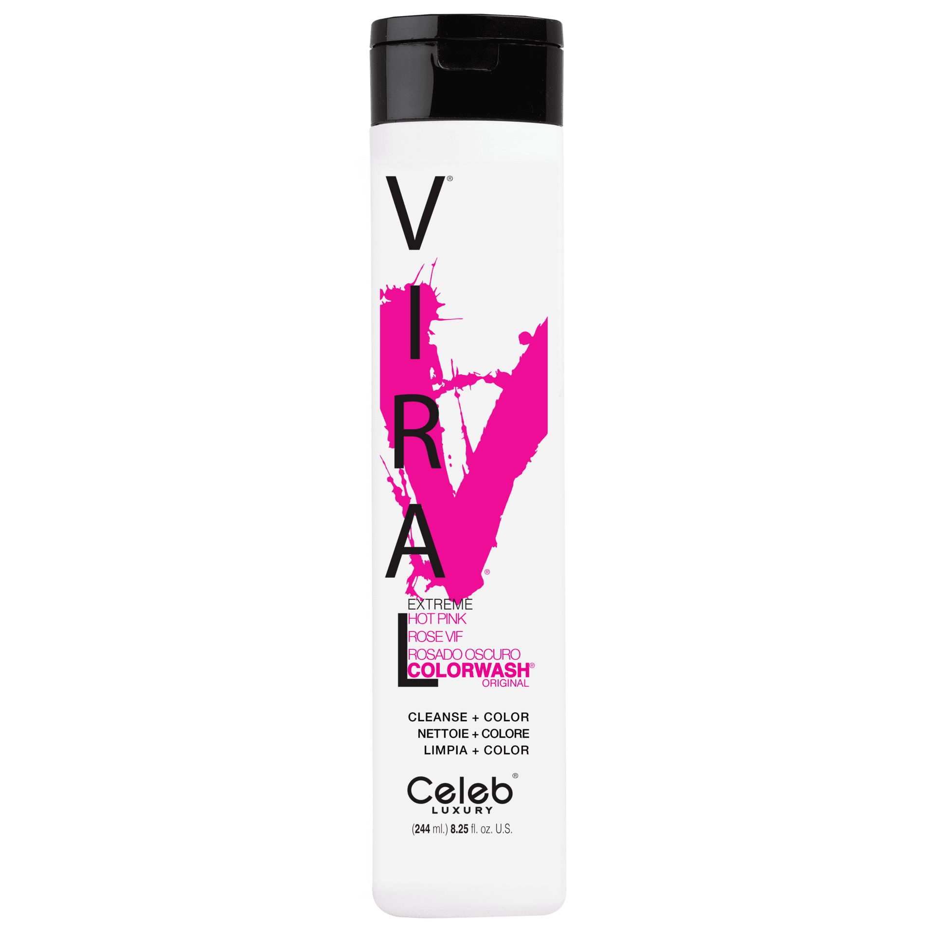 Celeb luxury Viral Shampoo 8.25oz/244ml Extreme Hot Pink Веган розов шампоан оцветител
