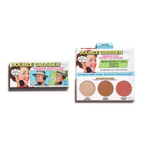 Палитра с хайлайтър, бронзант и руж theBalm Double Crosser