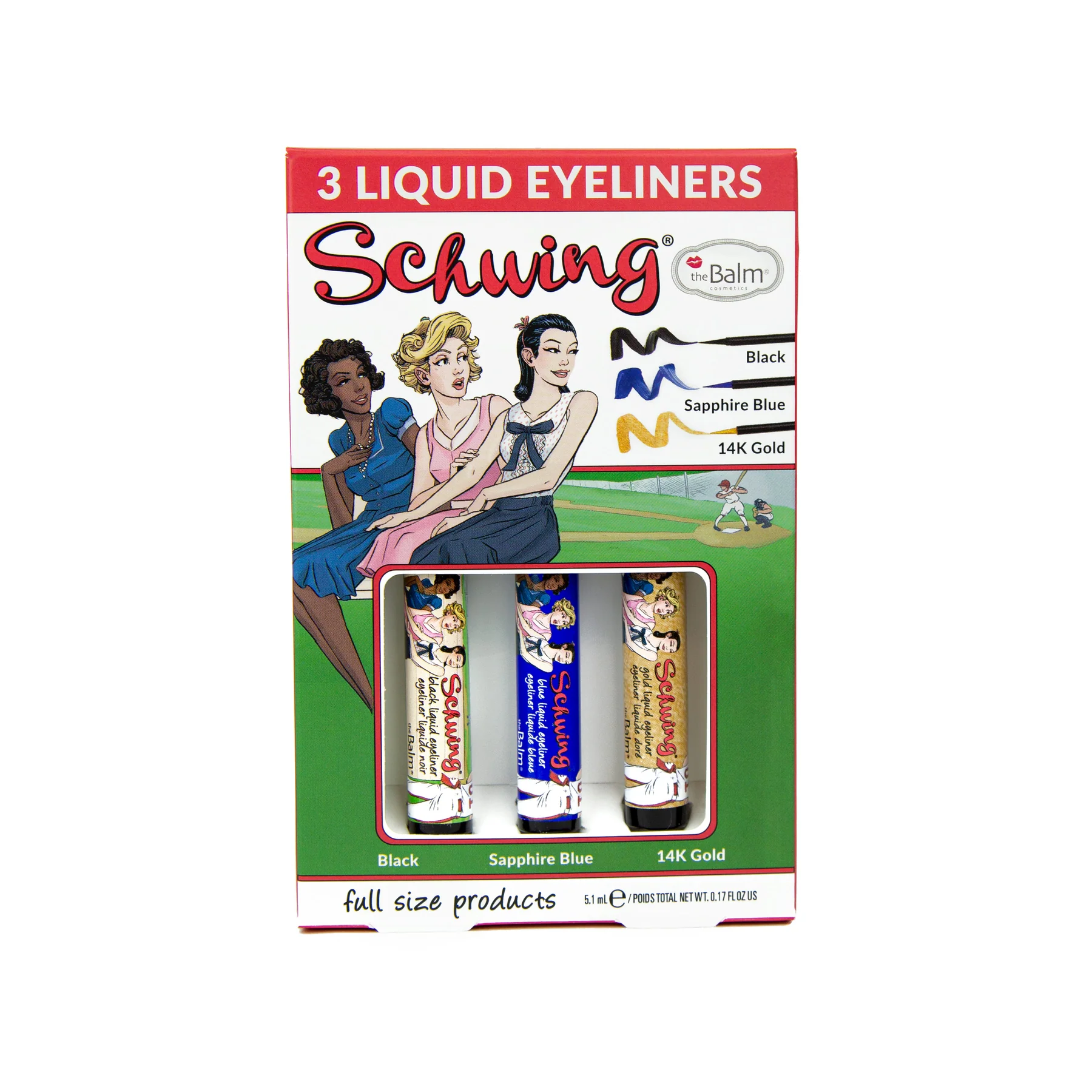Комплект течни очни линии theBalm Schwing Trio