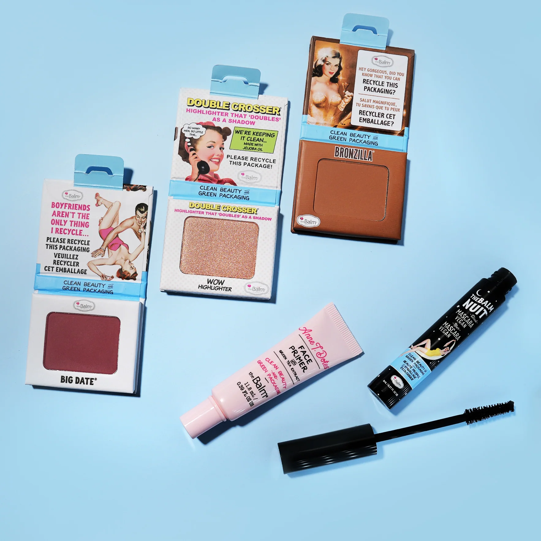 Комплект грим продукти за път theBalm Clean and Green Travel kit