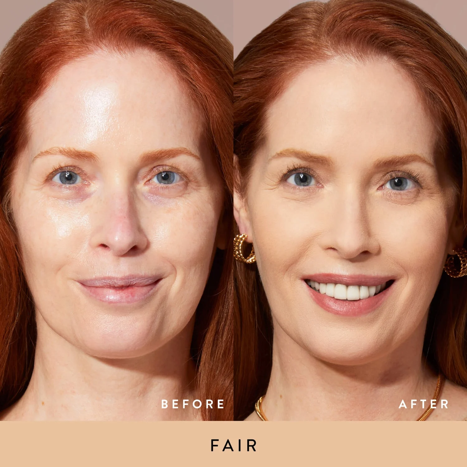 DoubleTakeBaked---BeforeAfter_Fair-face Кремообразна пудра Laura Geller Double Take Baked Versatile Powder Foundation