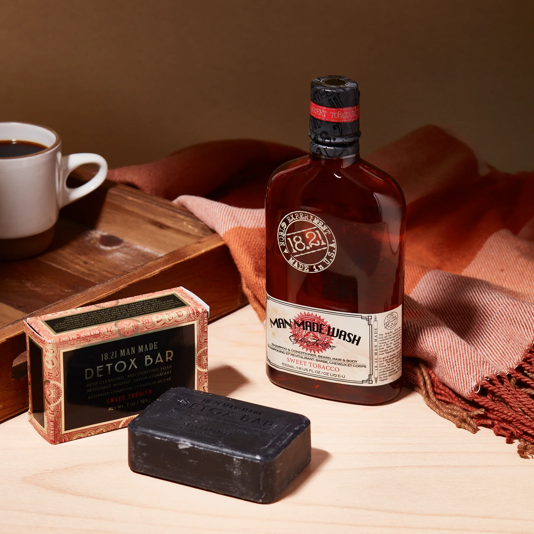 Луксозен детокс сапун Detox Bar Soap with Charcoal & Sweet Tobacco Scent - 18.21 Man Made