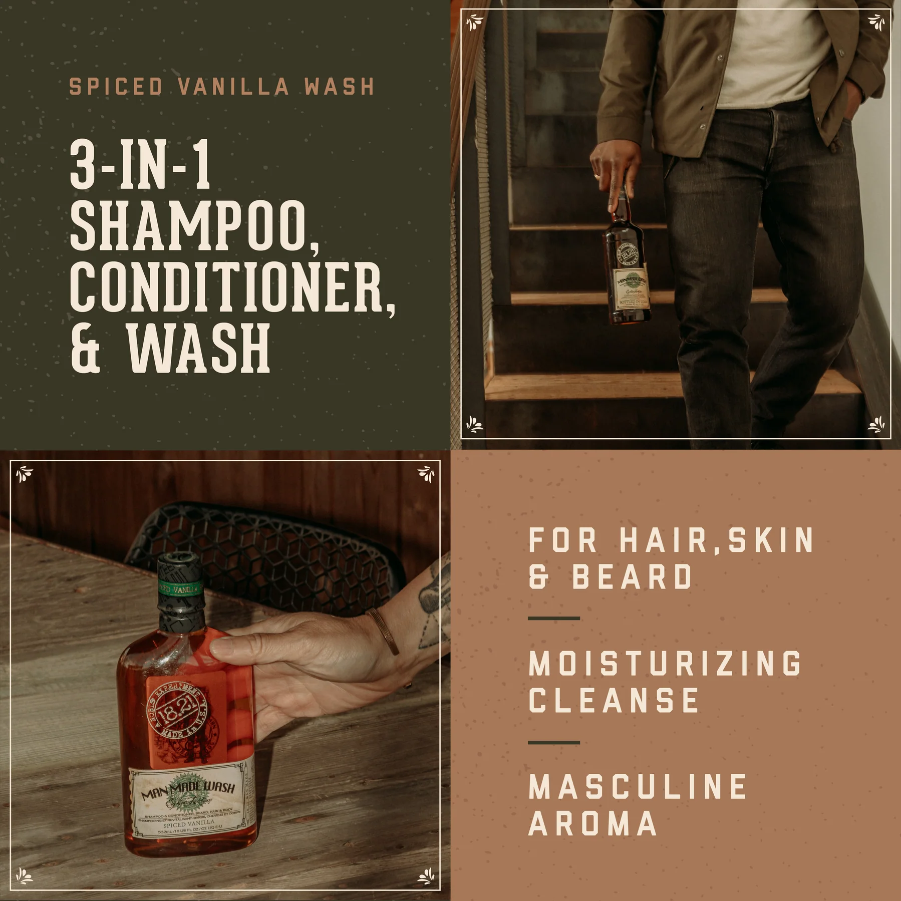 1821 spicedvanillawash amazonimages 01 693f0355 4a61 463e a808 Луксозен подаръчен комплект 2-в-1 Book of Good Grooming Gift Set Volume 9 - 18.21 Man Made