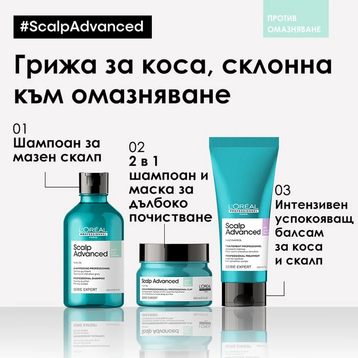 Шампоан против омазняване на косата L'Oréal Professionnel Scalp Advanced Anti-Oiliness Shampoo