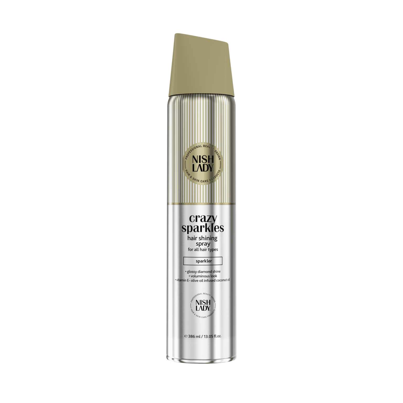 Лак за коса с блясък Nish Lady Crazy Sparkes Hair Shining Spray