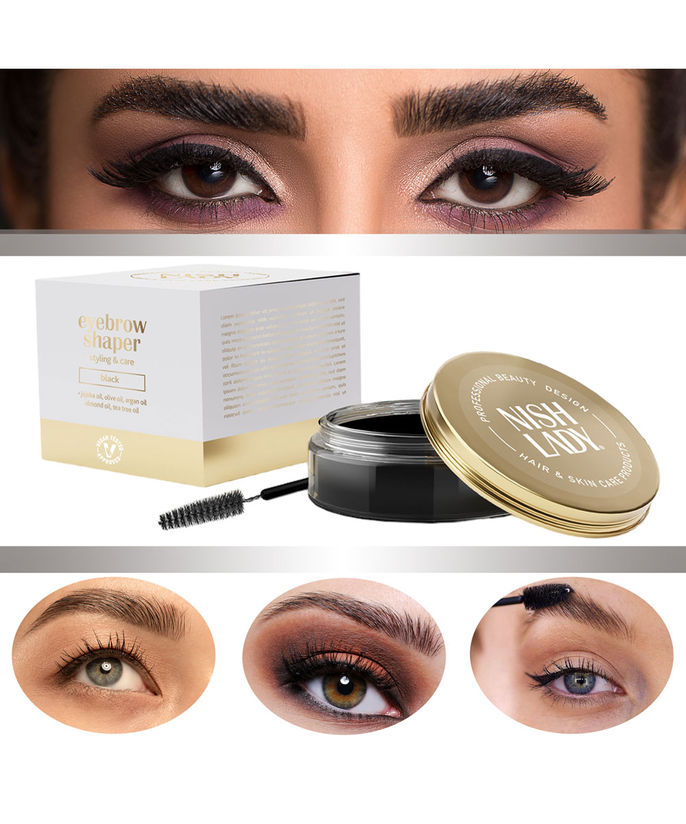 nishlady_black_eyewax Гел за вежди черен Nish Lady Eyebrow Shaper Black
